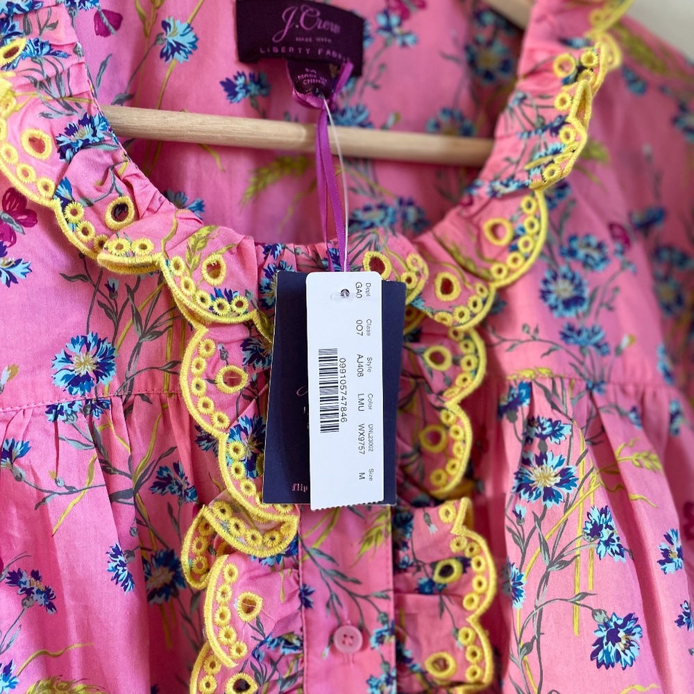 J. Crew Pink Floral Blouse